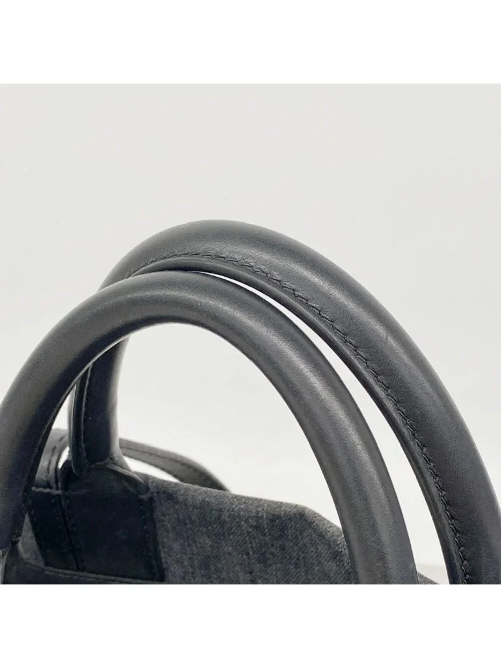 Chanel Handbag Denim Gray Silver 2-Way Bag